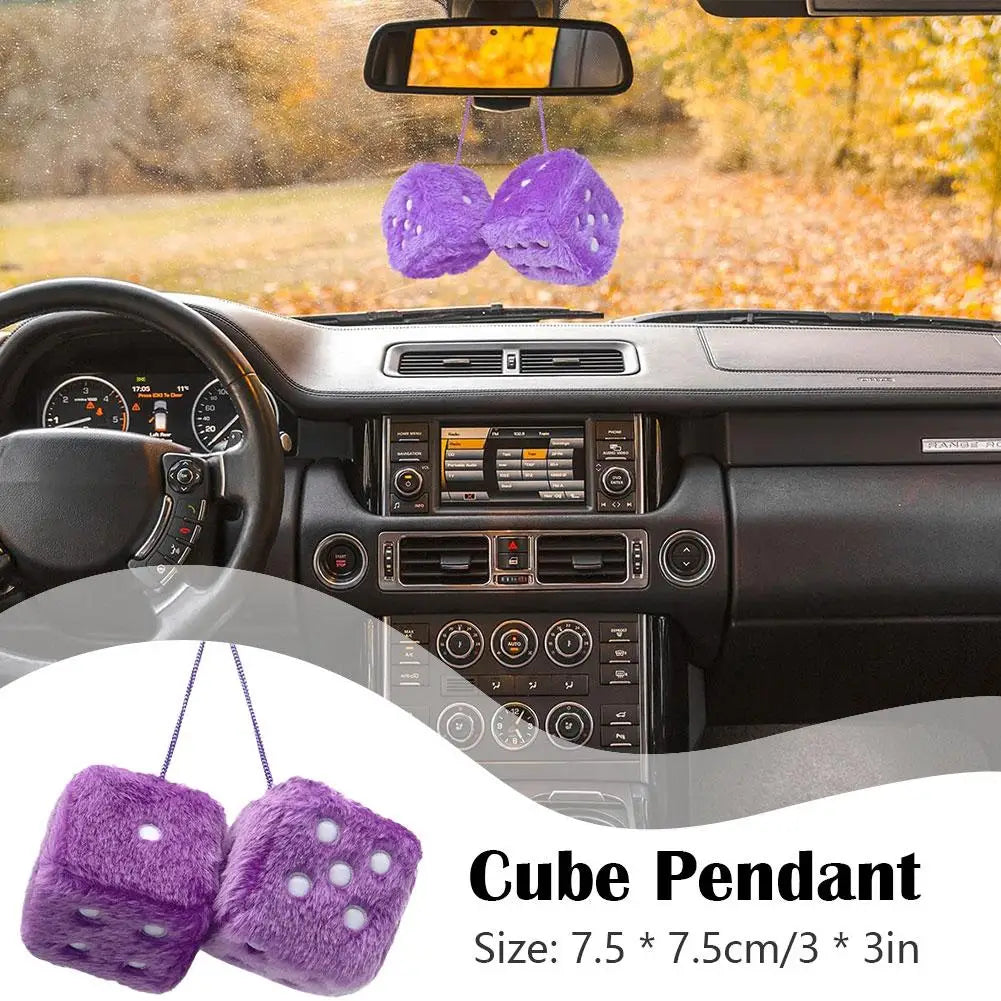 Plush Dice Car Ornament Pendant