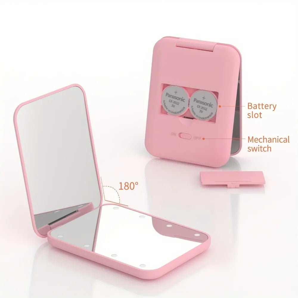 LED Compact Folding Makeup Mirror