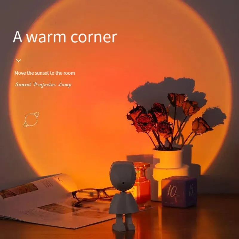 360° Rotating LED Sunset Astronaut Light