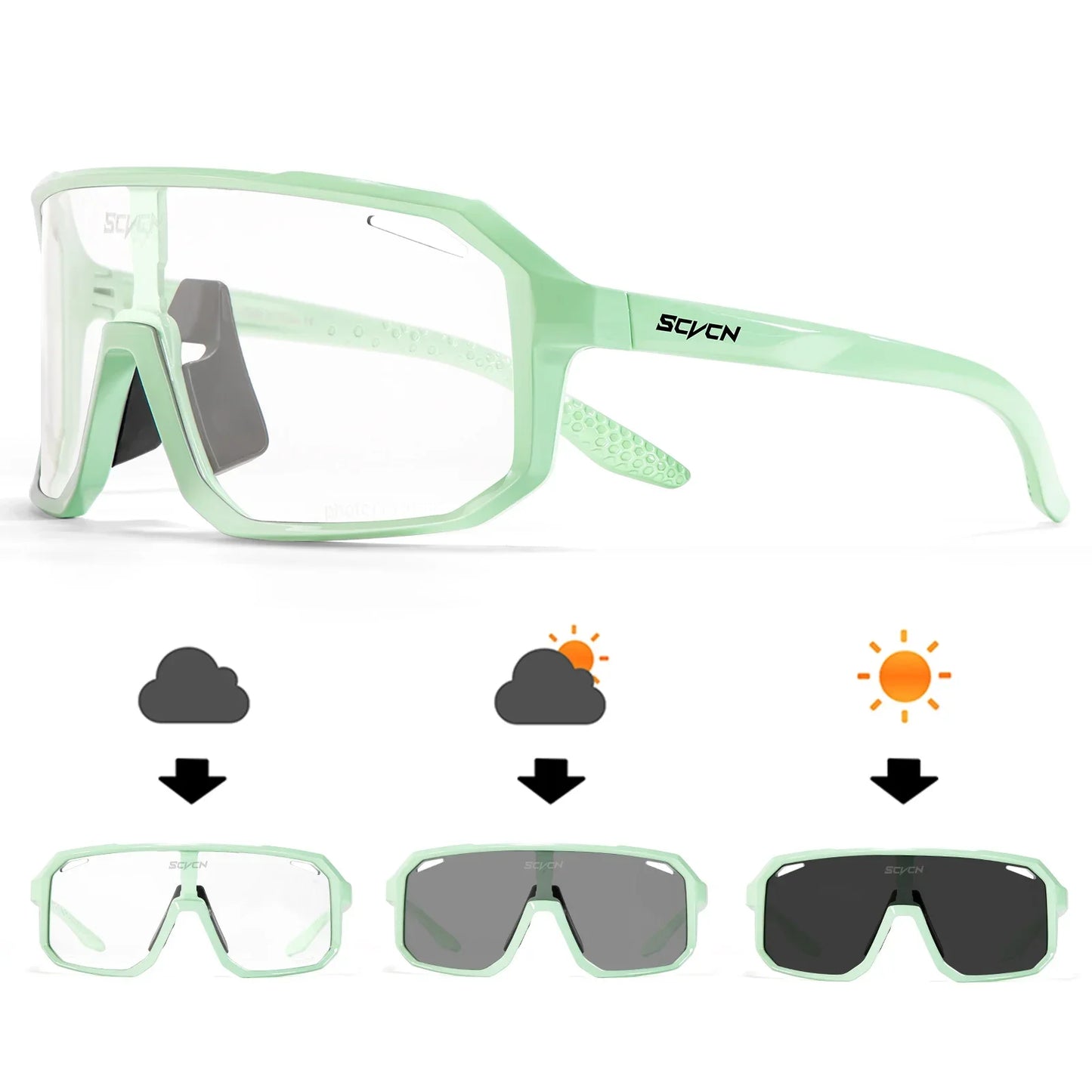 SCVCN Fashion HD Sunglasses Men Women Luxury Glasses Outdoor Sports Runing Drving Shades Racing UV400 MTB Bike Cycling Eyewear