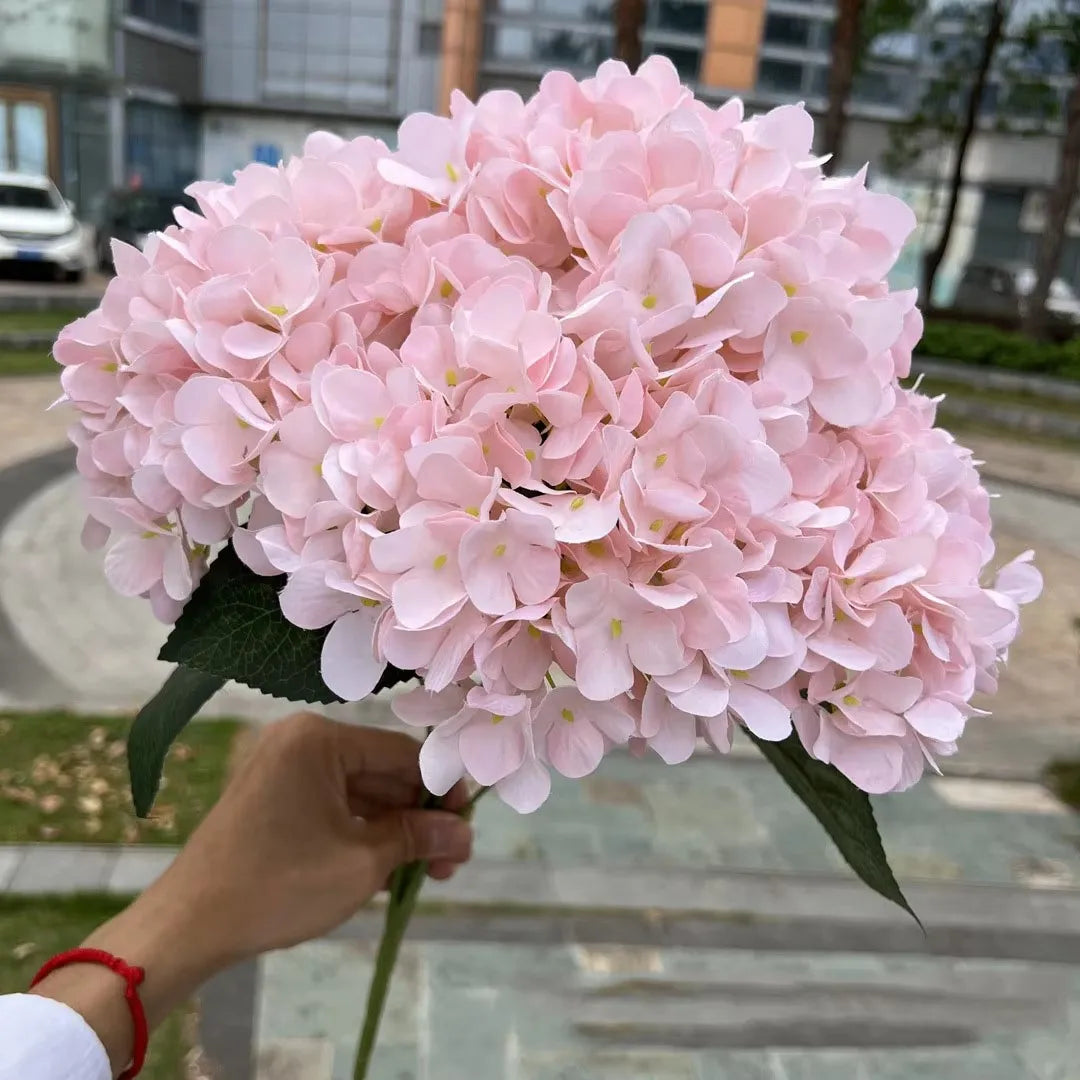 5 Heads Large Size White Pink Hydrangea Artificial Flowers Silk DIY Wedding Bridal Bouquet Fake Flowers Party Home Decoration