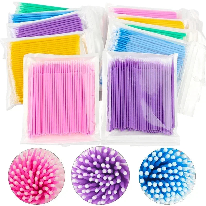 100PCS Eyelash Cleaning Microbrushes