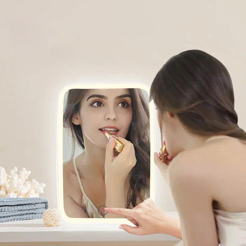 LED Tricolor Light Foldable Mirror