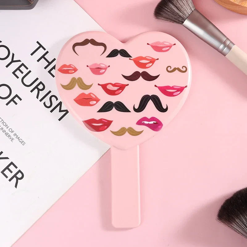 Heart-Shaped Handheld Eyelash Makeup Mirror