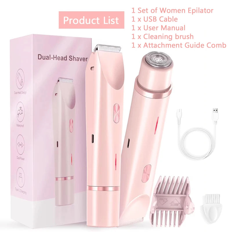 Dual Head Women Hair Removal Shaver
