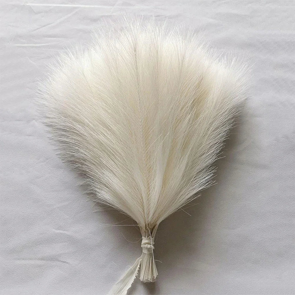 10Pcs Artificial Flowers Fluffy Pampas Grass Decor Fake Plant Reed Flower for Wedding Boho Bouquet Office Hotel Vase Decoration