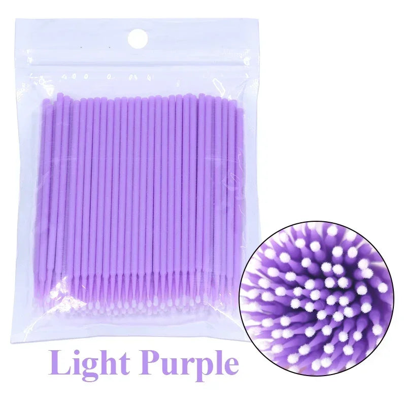 100PCS Eyelash Cleaning Microbrushes