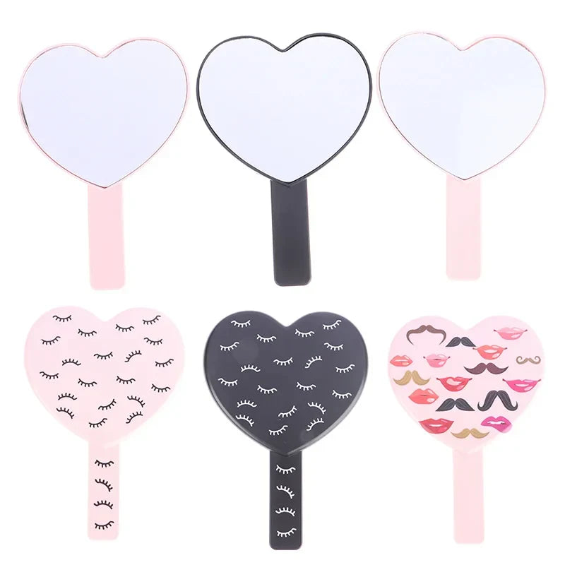 Heart-Shaped Handheld Eyelash Makeup Mirror