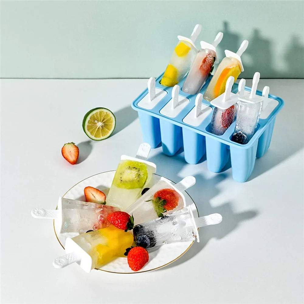 10-Piece Silicone Popsicle Molds