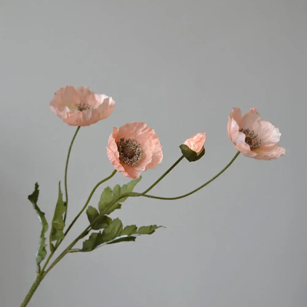 Artificial Flowers Fake Poppy Silk Flowers Long Stem Housewarming Garden Table Wedding DIY Party Wedding Bridal Bouquet Decor
