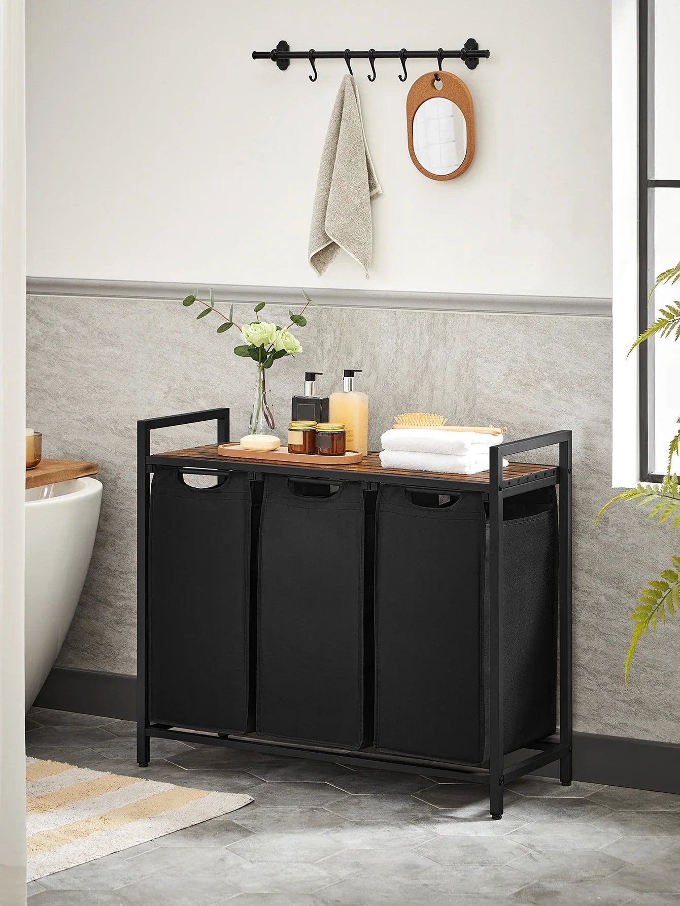 VASAGLE 3-Bag Laundry Sorter