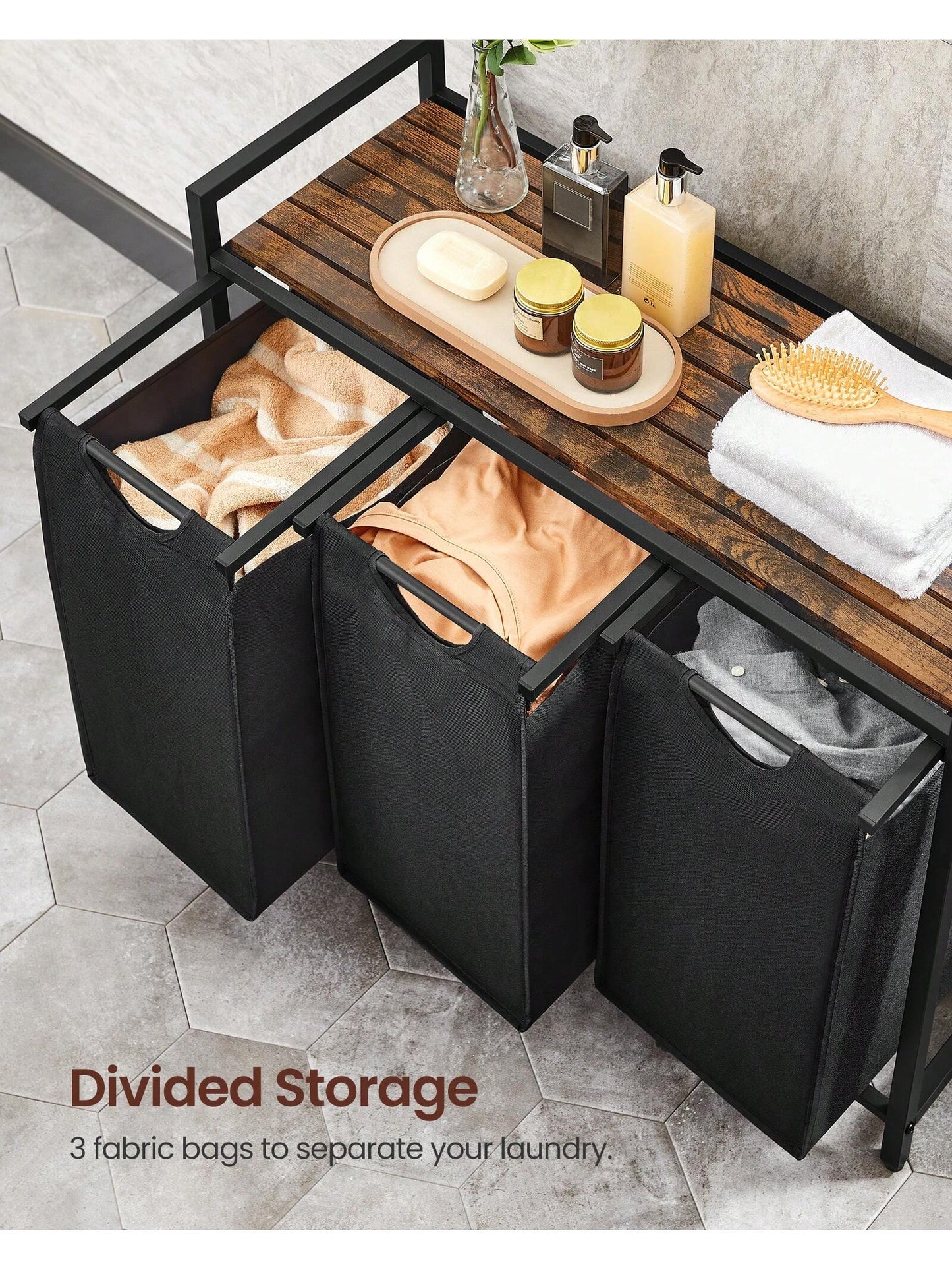 VASAGLE 3-Bag Laundry Hamper