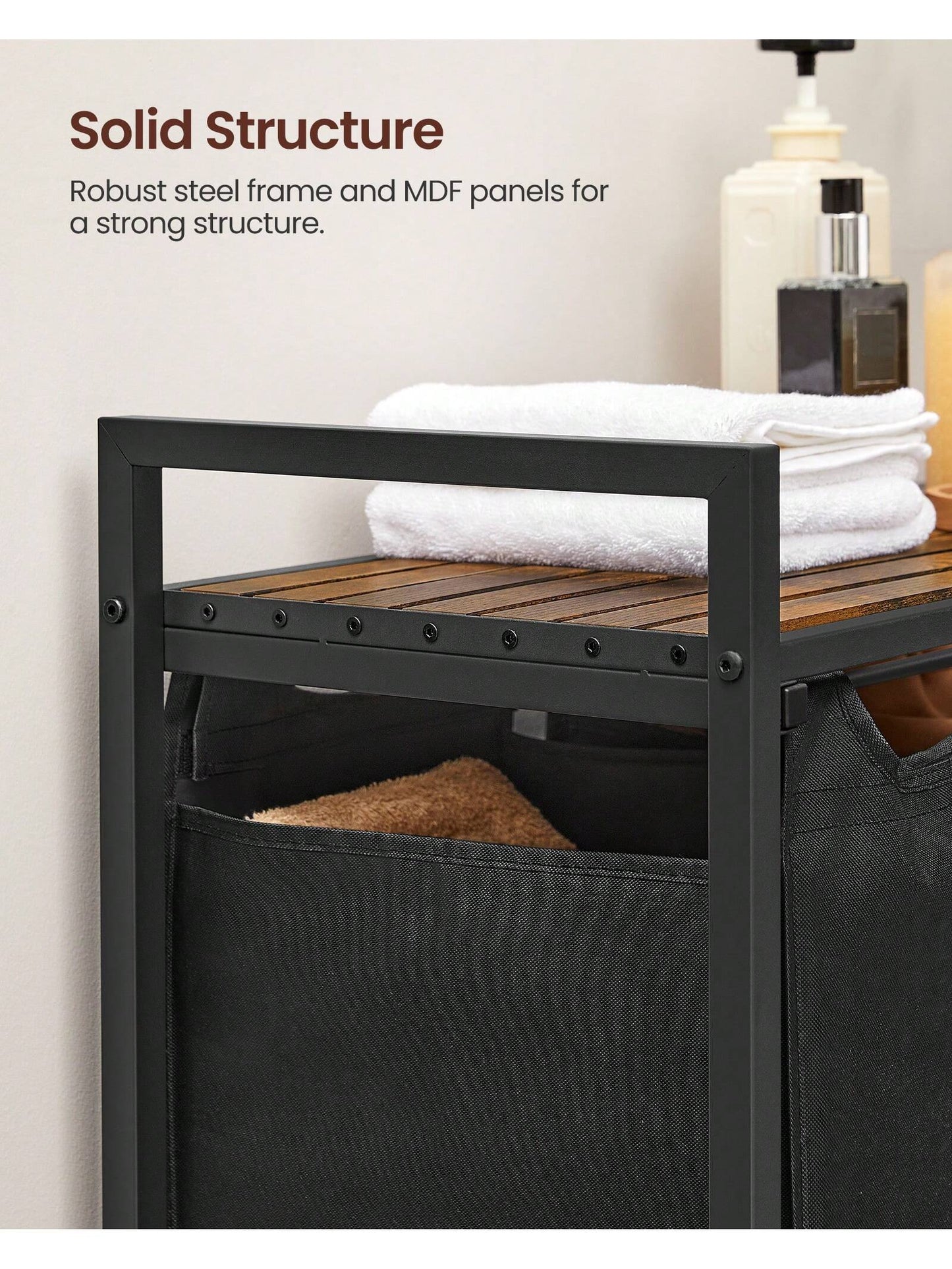 VASAGLE 3-Bag Laundry Hamper
