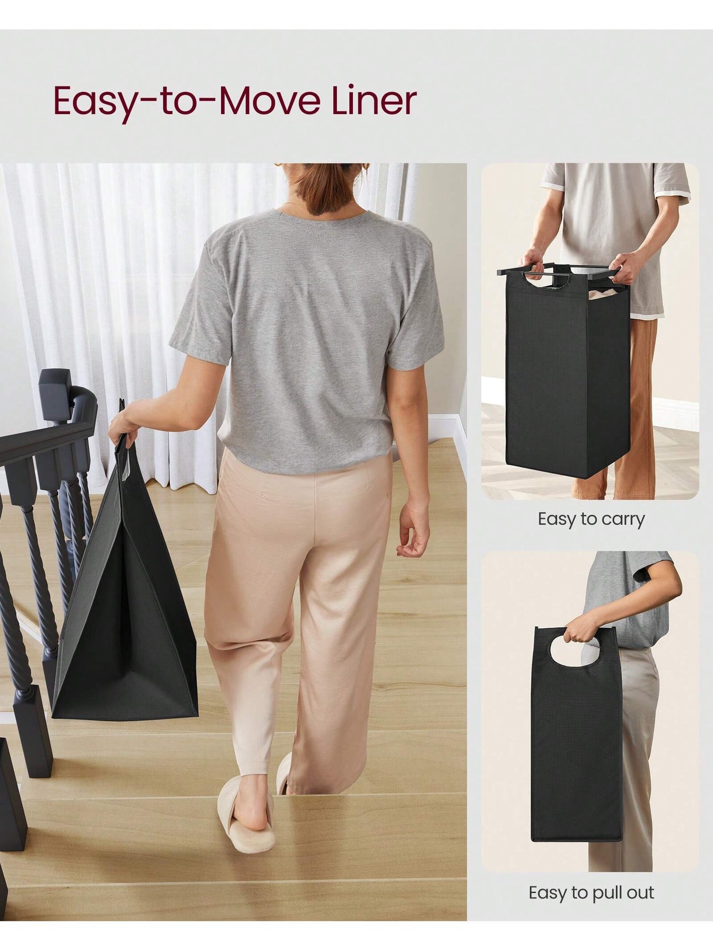 VASAGLE 3-Bag Laundry Hamper