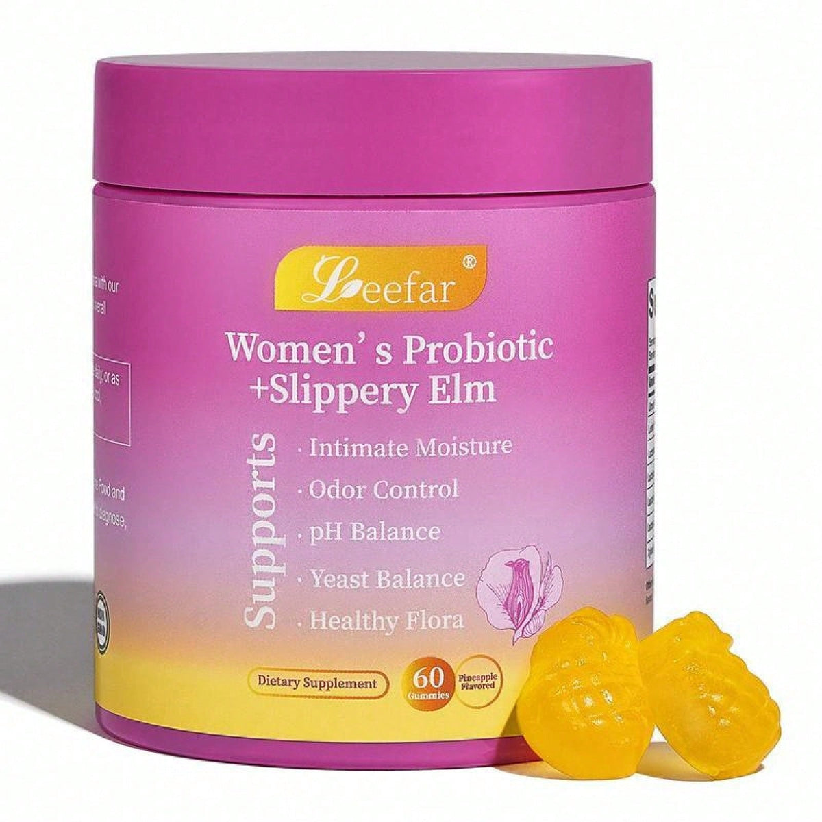 LEEFAR Women's Probiotic Pineapple Gummies