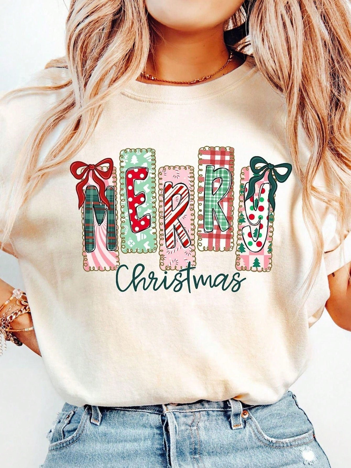Women Merry Christmas Graphic T-Shirt