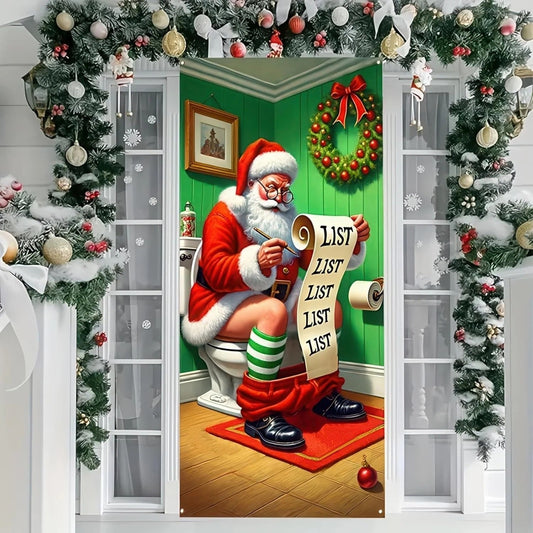 Christmas Santa Restroom Door Cover