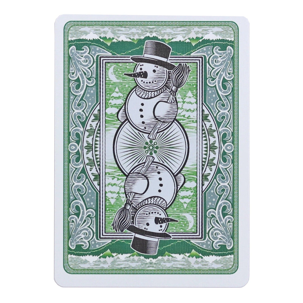 Gilded Snowman Bicycle Playing Cards